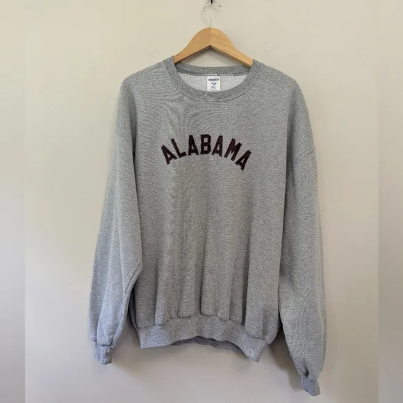 Vintage Alabama Crewneck Sweatshirt Grey Block Letter Classic - Picture 1 of 10